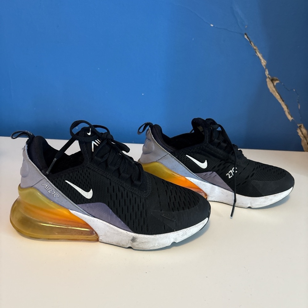 Nike Air Max 270 Black and Orange Sneakers